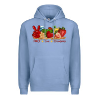 Colony Blue peace love strawberry with summer Premium Hoodie - texasbilliewilder