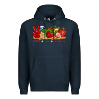 Navy peace love strawberry with summer Premium Hoodie - texasbilliewilder