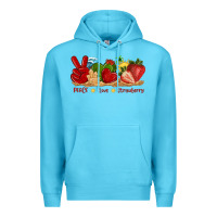 Ocean Blue peace love strawberry with summer Premium Hoodie - texasbilliewilder