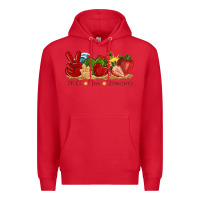 Red peace love strawberry with summer Premium Hoodie - texasbilliewilder
