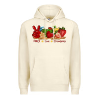 Sandshell peace love strawberry with summer Premium Hoodie - texasbilliewilder