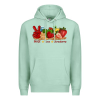 Seafoam peace love strawberry with summer Premium Hoodie - texasbilliewilder