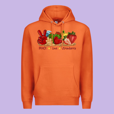 Peace Love Strawberry With Summer Premium Hoodie Designed By Texasbilliewilder
