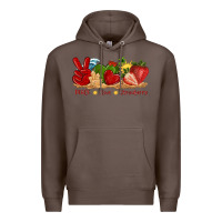Coffee peace love strawberry with summer Premium Hoodie - texasbilliewilder