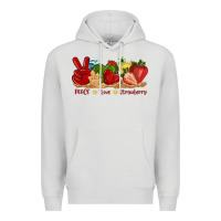 Dove Grey peace love strawberry with summer Premium Hoodie - texasbilliewilder