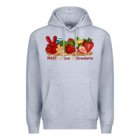 Heather Grey peace love strawberry with summer Premium Hoodie - texasbilliewilder