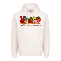 Pale Pink peace love strawberry with summer Premium Hoodie - texasbilliewilder