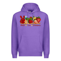 Purple peace love strawberry with summer Premium Hoodie - texasbilliewilder