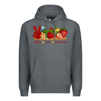 Rock peace love strawberry with summer Premium Hoodie - texasbilliewilder