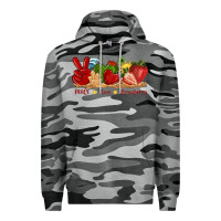 Slate Camo peace love strawberry with summer Premium Hoodie - texasbilliewilder
