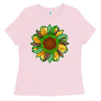 Bubblegum Pink st patricks sunflower with leopard  shamrock and glitter Ladies Tee - Artiststas