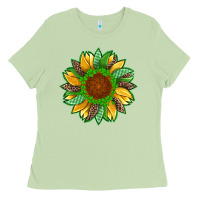 Matcha st patricks sunflower with leopard  shamrock and glitter Ladies Tee - Artiststas