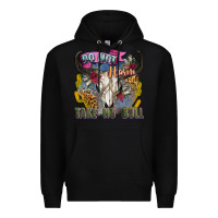 Black do not harm take no bull cow skull Premium Hoodie - Zillion Design Studio