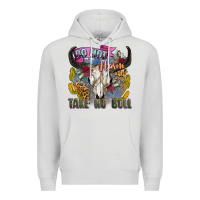 Dove Grey do not harm take no bull cow skull Premium Hoodie - Zillion Design Studio