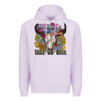Lilac do not harm take no bull cow skull Premium Hoodie - Zillion Design Studio