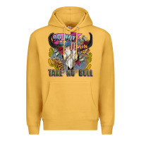 Mustard do not harm take no bull cow skull Premium Hoodie - Zillion Design Studio