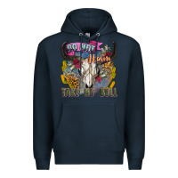 Navy do not harm take no bull cow skull Premium Hoodie - Zillion Design Studio