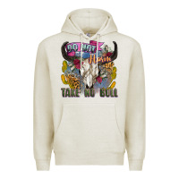 Oatmeal Heather do not harm take no bull cow skull Premium Hoodie - Zillion Design Studio