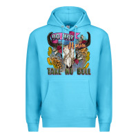 Ocean Blue do not harm take no bull cow skull Premium Hoodie - Zillion Design Studio