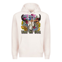Pale Pink do not harm take no bull cow skull Premium Hoodie - Zillion Design Studio