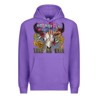 Purple do not harm take no bull cow skull Premium Hoodie - Zillion Design Studio