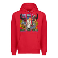 Red do not harm take no bull cow skull Premium Hoodie - Zillion Design Studio