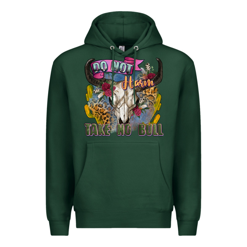 Do Not Harm Take No Bull Cow Skull Premium Hoodie by Zillion Design Studio | Teevron