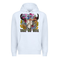White do not harm take no bull cow skull Premium Hoodie - Zillion Design Studio