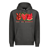 Charcoal Heather peace love watermelon Premium Hoodie - texasbilliewilder
