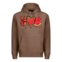 Chestnut peace love watermelon Premium Hoodie - texasbilliewilder