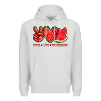 Dove Grey peace love watermelon Premium Hoodie - texasbilliewilder