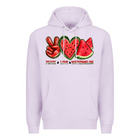 Lilac peace love watermelon Premium Hoodie - texasbilliewilder