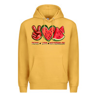 Mustard peace love watermelon Premium Hoodie - texasbilliewilder