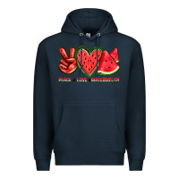 Navy peace love watermelon Premium Hoodie - texasbilliewilder