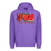 Purple peace love watermelon Premium Hoodie - texasbilliewilder