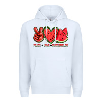 White peace love watermelon Premium Hoodie - texasbilliewilder