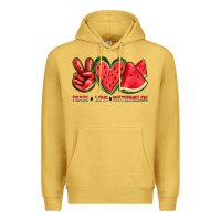 Antique Gold peace love watermelon Premium Hoodie - texasbilliewilder