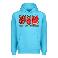 Ocean Blue peace love watermelon Premium Hoodie - texasbilliewilder