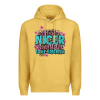 Antique Gold i'll try to be nicer if you'll try ti be smarter Premium Hoodie - AdoDesignShop