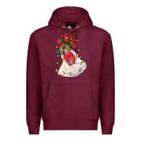 Burgundy christmas rooster with lights Premium Hoodie - RanaPortraitStore