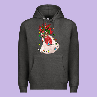 Christmas Rooster With Lights Premium Hoodie Designed By Ranaportraitstore