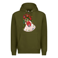 Army Green christmas rooster with lights Premium Hoodie - RanaPortraitStore