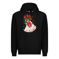 Black christmas rooster with lights Premium Hoodie - RanaPortraitStore