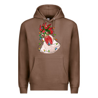 Chestnut christmas rooster with lights Premium Hoodie - RanaPortraitStore