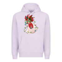 Lilac christmas rooster with lights Premium Hoodie - RanaPortraitStore