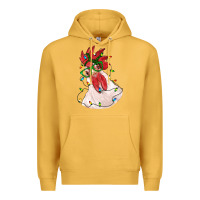 Mustard christmas rooster with lights Premium Hoodie - RanaPortraitStore