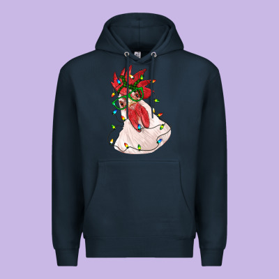 Christmas Rooster With Lights Premium Hoodie Designed By Ranaportraitstore