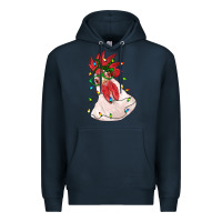 Navy christmas rooster with lights Premium Hoodie - RanaPortraitStore