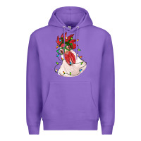 Purple christmas rooster with lights Premium Hoodie - RanaPortraitStore