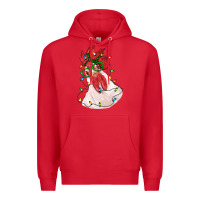 Red christmas rooster with lights Premium Hoodie - RanaPortraitStore